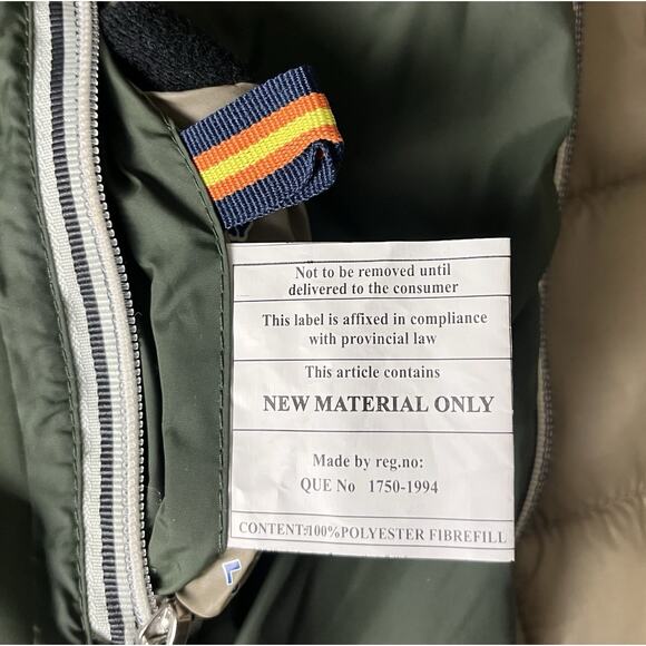 K-Way Denise St Thermo Reversible Down Zip Up Hooded Jacket Olive Green Sz Small - Picture 15 of 15